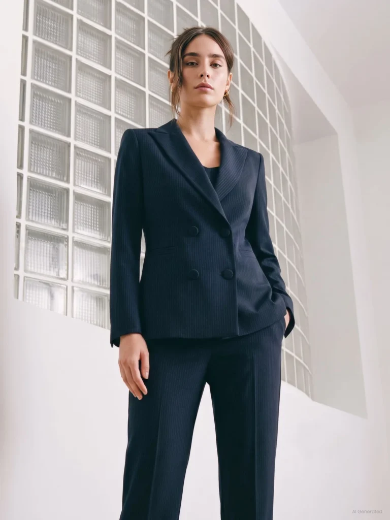 Rinascimento – Tailleur doppiopetto, blu navy – Piero Lepro Store, Barcellona P.G.