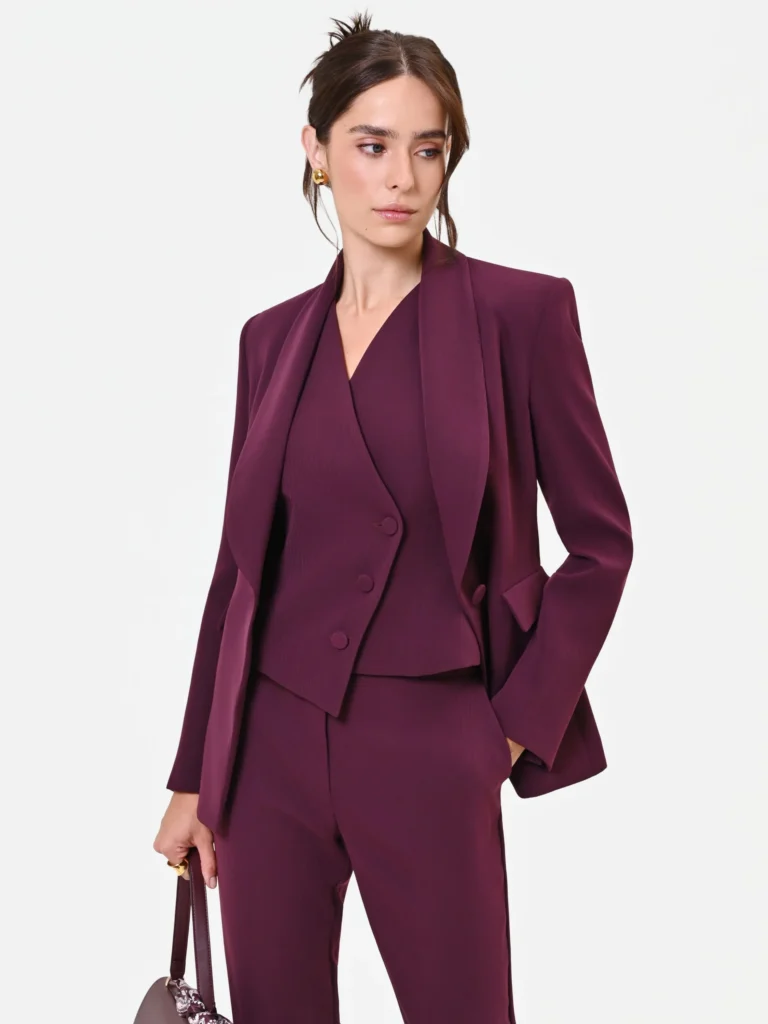 Rinascimento – Giacca Studio gessata, collo a scialle, bordeaux – Piero Lepro Store, Barcellona P.G.