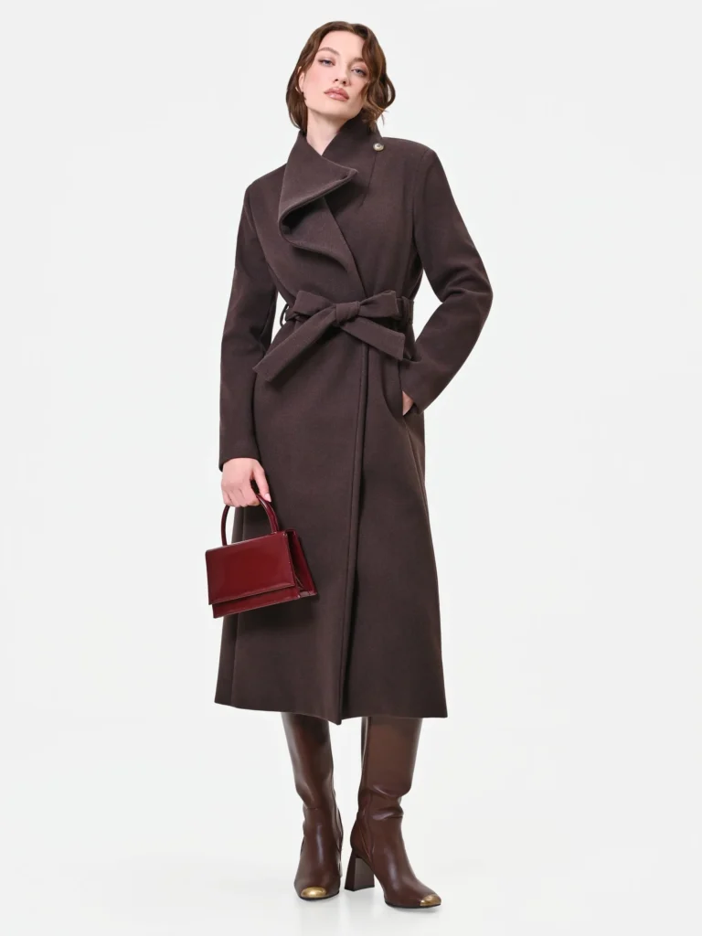 Rinascimento – Cappotto lungo a portafoglio, moro – Piero Lepro Store, Barcellona P.G.