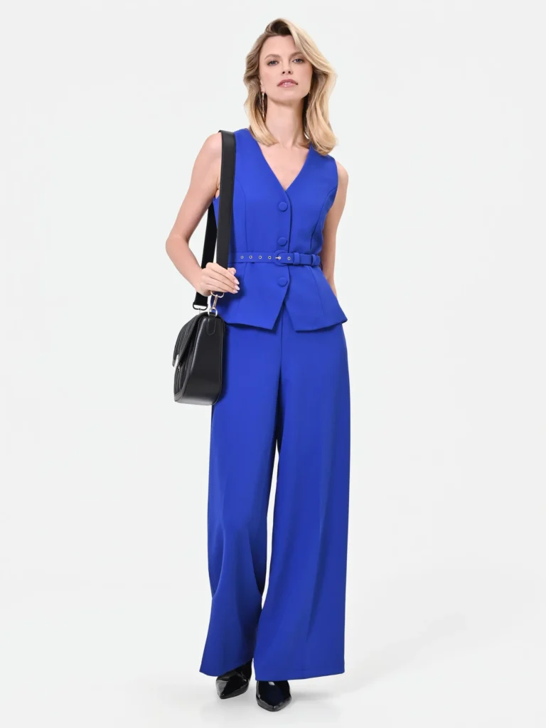 Rinascimento – Tuta effetto due pezzi con cintura, blu cina – Piero Lepro Store, Barcellona P.G.